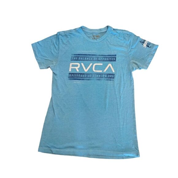 🛍️RVCA BLUE GRAPHIC TEE SIZE MEDIUM - Picture 1 of 3
